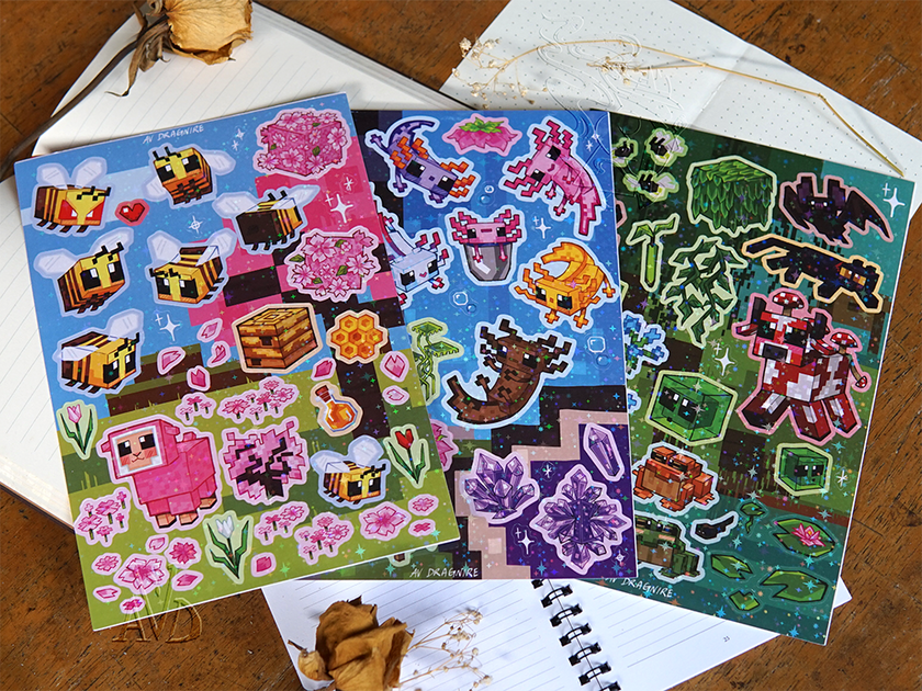 Minecraft Biome Sticker Sheets - 2025